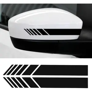 2 count  Rear View Mirror Stickers Decor DIY   Sticker Side Decal Stripe  SUV Vinyl Graphic Black