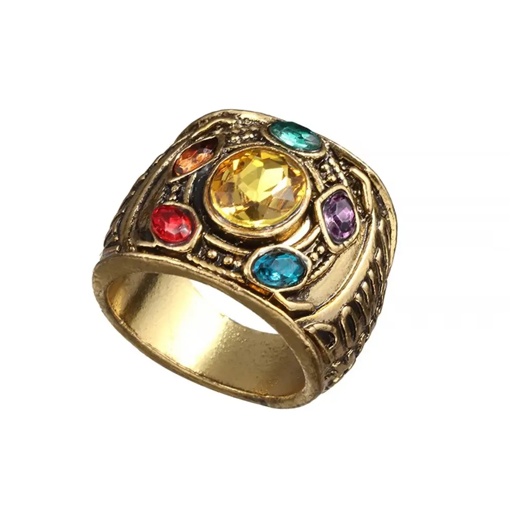 Fashion Men's Power Ring Infinity Wars Thanos Cosplay Anime Alloy Ring Jewelery Punk Gothic Hip Hop Ring Male