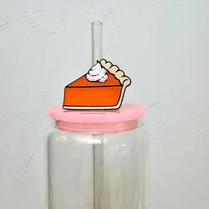 Thanksgiving Pie 3d printed 8mm straw topper with Rinestones