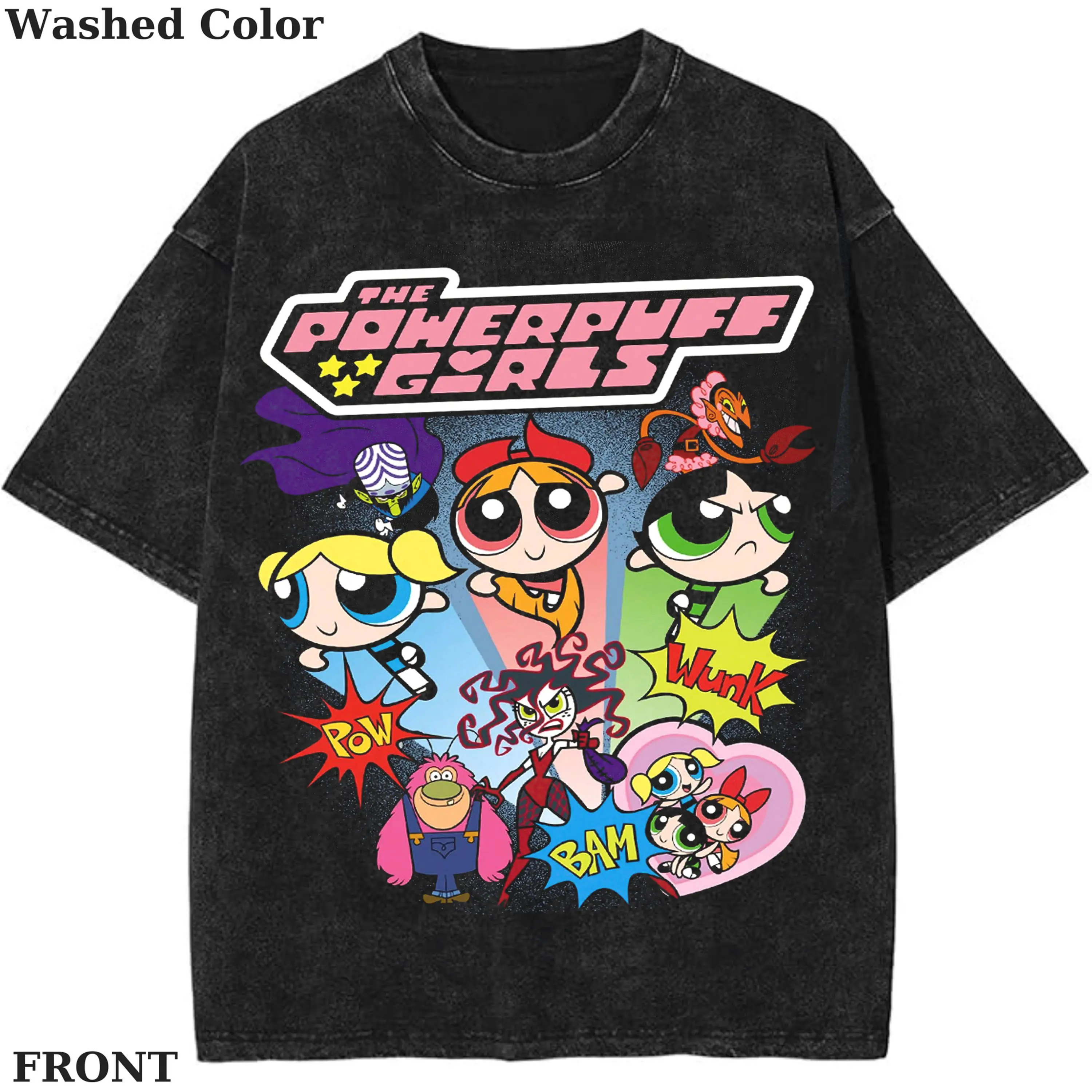 Vintage #Powerpuff Girls POW BAM Grahic T-Shirt, Y2K Powerpuff Shirt, Unisex Graphic Tee, Heavy Lifting Shirt, Gym Shirt, Gift for Fan #Powerpuffff, Youth & Adult Shirt