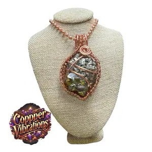 Juma CK Chunky Pyrite Copper Bead Necklace, 24-Inch Freestyle Design