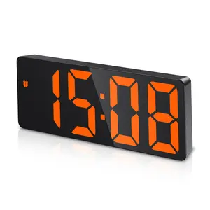 AMIR Digital Alarm Clock, Newest LED Clock for Bedroom, Electronic Desktop Clock with Temperature Display, Adjustable Brightness, Voice Control, 12/24H, 6.3" Large Display for Home, Bedroom, Office