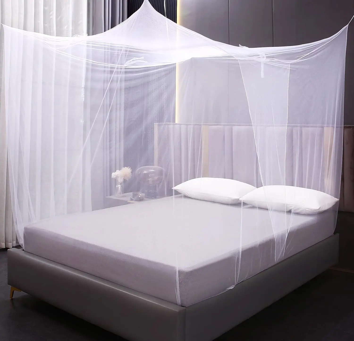 Mosquito Net for Bed,Bunk Bed Canopy One Side Opening Canopy Netting Bed Drapes for Camping Home Outdoor Travel Dormitory