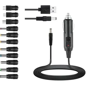 Universal 12V  Charger(Max 10A) + 5V DC Power ,with 11 Connectors for DVD Player,Camera,GPS, Speakers,Shaver Fans