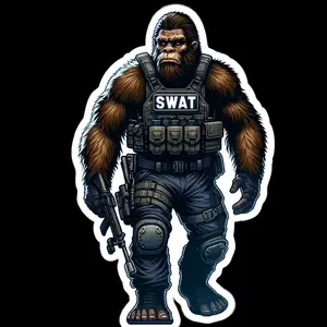 Bigfoot SWAT Police Officer Sticker, police, police officer Hard Hat Sticker, Bue Collar Sticker, Construction Sticker, Hard hat stickers, lunchbox sticker, Journeyman sticker, 409 carpenters, working class, carpenters stickers, union stickers