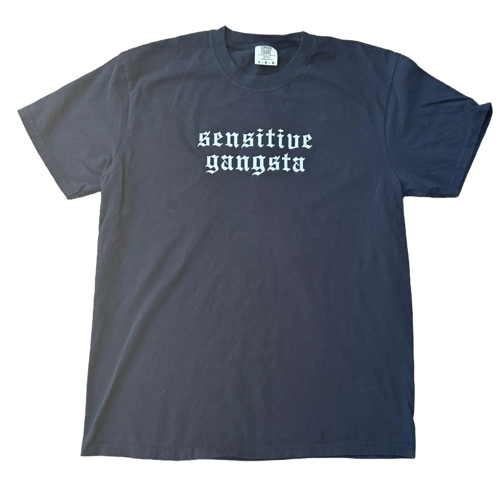 (T-shirt) Sensitive Gangsta Embroidered Comfort Color TEE, Alt Fashion, Alternative, Shirt For Gamer