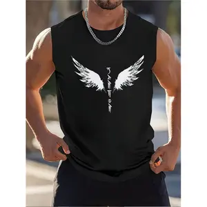 Acrylic Pendant Ornament Featuring 2D Flat White Wings with Blue Highlights And Vertical Text on a Black Backdrop, Ideal for Home Decoration And Car Interiors, Making a Great Christmas Gift for Friends. Designed for an Athletic Physique
