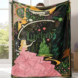 Countdown Sale! Wicked Themed Flannel Blanket Ultra Warm Throw Perfect A warm nap blanket Office Camping Cozy Plush For Kids Fans Adults Ideal Home Decor Outdoor Use Travel Gift Must Have Musical Inspired Blanket Gifts suita