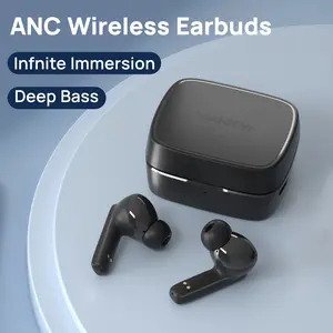 True Wireless Earbuds - HiFi Sound with Active Noise Cancellation, In-Ear Headset for iOS & Android, Sweat-Resistant, Touch Control, USB-C Charging, No Cable Needed
