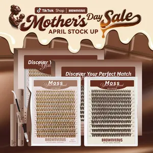 Moss | BrownVenus Dark&Light Brown D-Curl  Fluffy False Eyelashes for a  Brown Flaunt Brown Flora Style Soft Alternative to Harsh Black Lashes Perfectly Matched for Fair Skin & Blonde Brown Hair