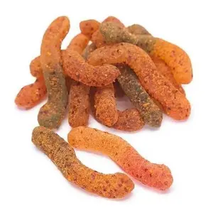 Chamoy Gummy Worms - 32 oz Bulk Mexican Candy, Fruity Flavored Corn Snack with Sugar, Salt, Artificial Ingredients, Red 40, Chili Seasoning for Cupboard Storage & Party Tables