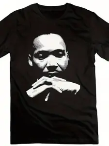 MLK Inspirational Quote Cotton T-Shirt - Crew Neck, Regular Fit, Medium Stretch, Ideal for Casual Wear, Running, Training, Hiking, Parties - SpringSummer Essential, PLUS SIZE