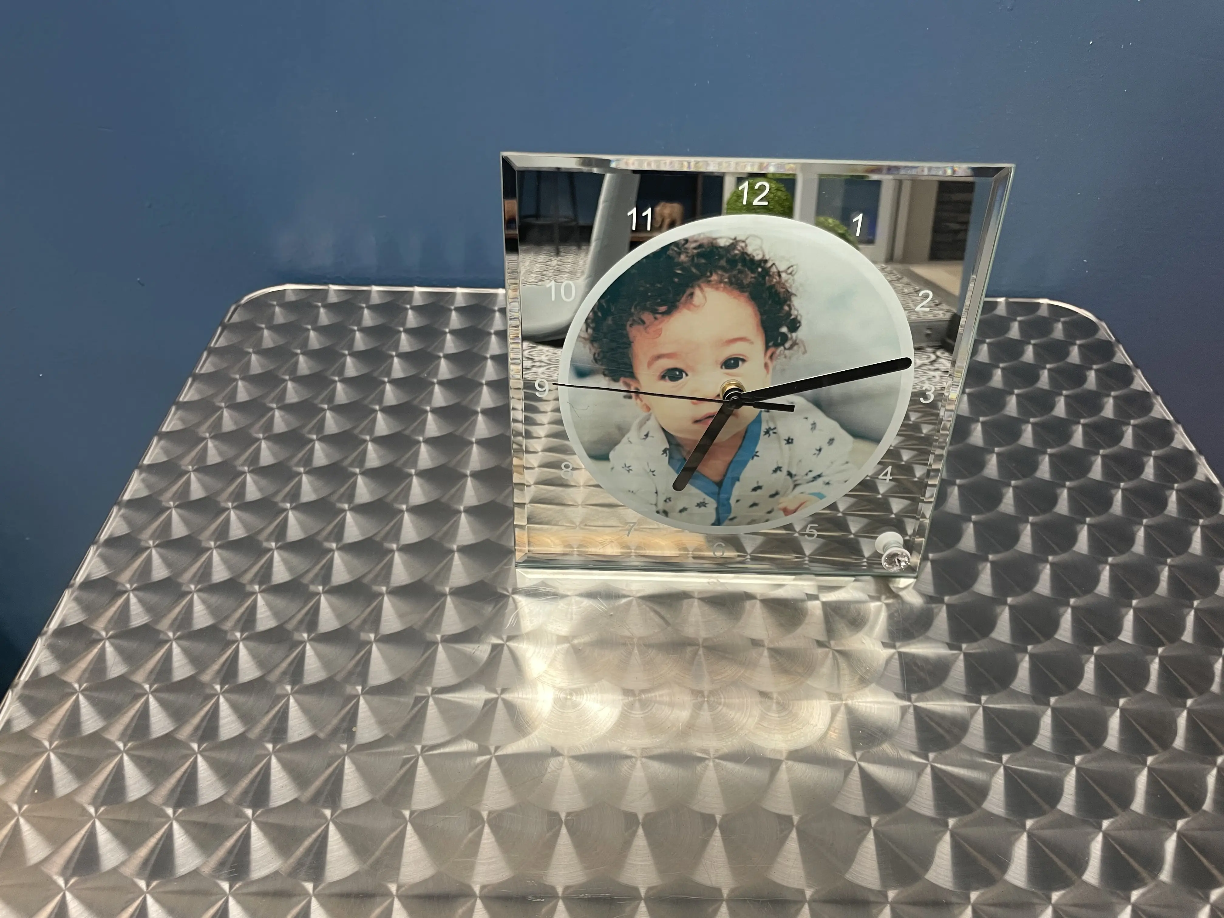 Custom Mirrored Keepsake 7.8x7.8 inch clock