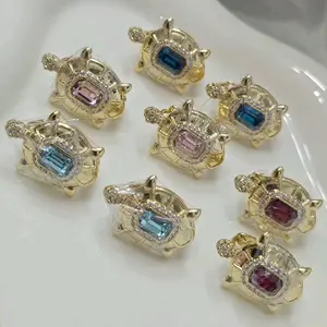 Small Turtle Hoop Earrings in Vibrant Colors High-Quality Water-Resistant Laminated Material for Everyday Use Elegant Design Perfect for Special Gifts