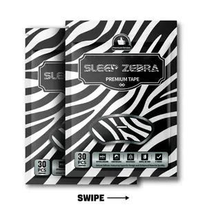 SLEEP ZEBRA Mouth Tape (60 Pack), Mouth Tape for Sleeping, Hypoallergenic, Latex Free & Gentle On Skin, Pain Free Removal, Skin Friendly, Suitable for All Ages, Adhesive Cotton Tape with Hole, 2 Months Supply