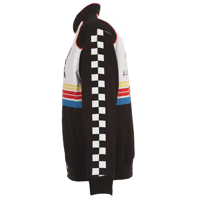 Men's JH Design Black/White NASCAR x Alvin Kamara Logo Full-Snap Twill Jacket