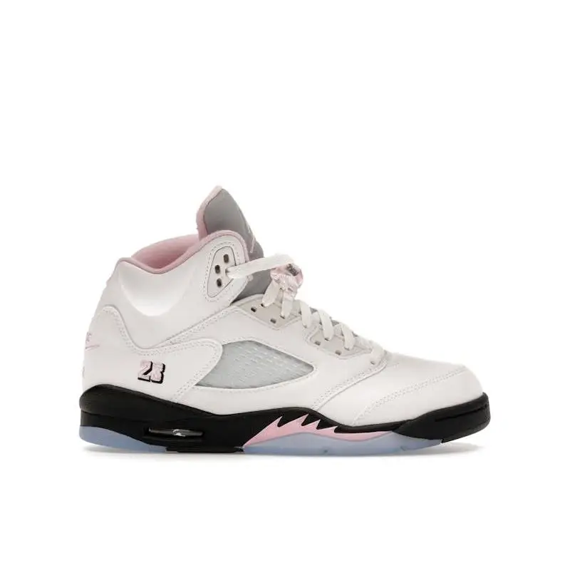 Jordan 5 Retro Medium Soft Pink (GS) Kids Basketball Sneakers Classic High Top Shoes Leather Upper Rubber Outsole Cushioned Performance Footwear Retro Jordan Design Youth Lifestyle Sneakers for Everyday Wear