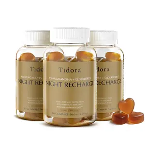 Tidora Sleep Gummies - Nighttime Recharge, Ashwagandha & Elderberry, Gluten-Free, Non-GMO, FDA-Approved, Natural Sleep Aid, Immune Boost, Anti-Inflammatory, Antioxidant, Melatonin, Insomnia Relief, Testosterone Support, 60 Gummies