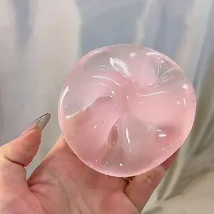 Plastic Slowly Expanding Blue Coconut Oil Hand Squeeze Ball, 6cm Round Malt Stress Relief Toy, Ideal Holiday Gift, Fun Cute Present