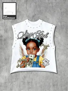 Men's Summer Casual Tank Top, Sleeveless Tank Tops, Vest Tank Top, Angel Girl Print, Breathable Fabric, Daily Wear, Street Style Fashion Choice, Graphic Pattern, Urban Street Tank