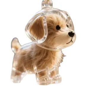 Dog Hair Keepsake Keychain, Transparent Capsule Pendant with Cute Puppy Design, Pet Memorial Gift for Dog Lovers, 3 Styles Available, Adorable Puppy Design, Christmas Gift