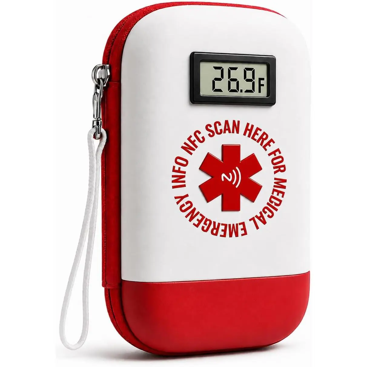 Vivélle Insulin Travel Case NFC ID, Fahrenheit Display & 2 Ice Packs| TSA Approved - 24hr Cooling - NFC Medical ID