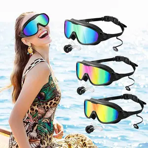 Swim Goggles 1 Pack for Adult Men Women, Anti-fog UV Protection No Leak 180° Wide View Clear Vision Pool Goggles