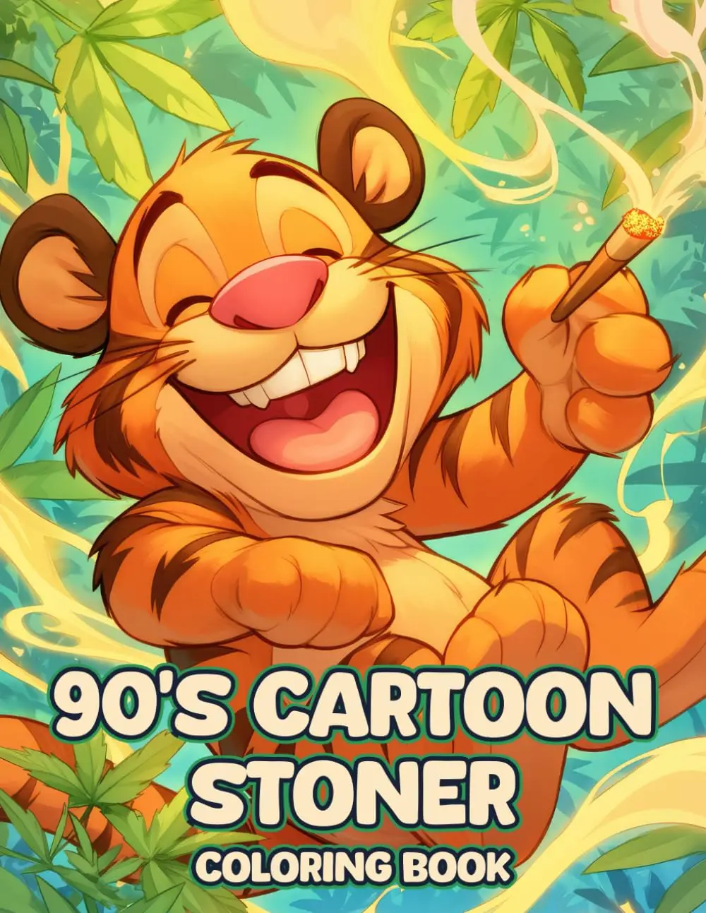 90s Cartoon Stoner Coloring Book: 50 Psychedelic Designs for Stress Relief & Relaxation – Perfect for Weed Lovers Paperback – August 15, 2024