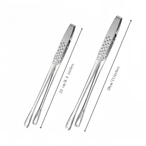 Stainless steel barbecue tongs [2-pack and 4-pack]. Chef's cooking tongs, suitable for holding food, steaks, salads, portable tools, essential kitchen utensils for home, indoor and outdoor camping and picnics.