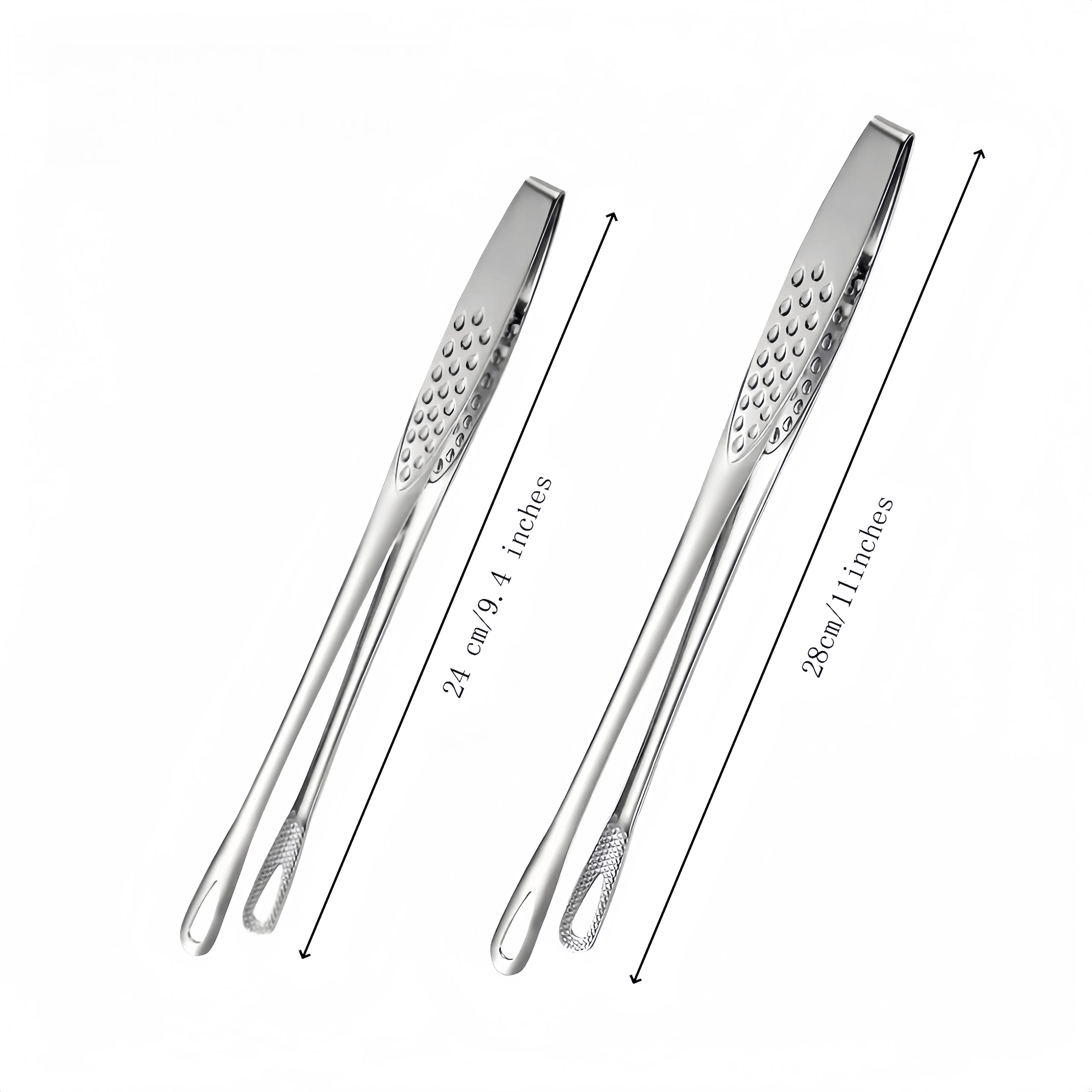 Stainless steel barbecue tongs [2-pack and 4-pack]. Chef's cooking tongs, suitable for holding food, steaks, salads, portable tools, essential kitchen utensils for home, indoor and outdoor camping and picnics.
