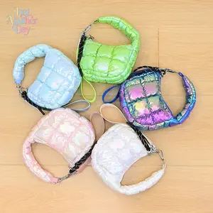 2026 New Women's Solid Color Quilted Design Handbag, Fashionable Puffer Design Clutch for Daily Used, Casual Trendy Versatile High-quality Handbag Crossbody Clutch Purse