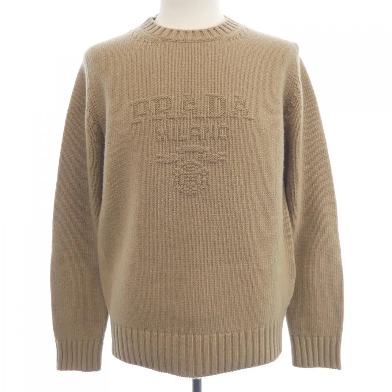 Pre-owned PRADA Cashmere Small Leather Goods Wool Crewneck Sweater