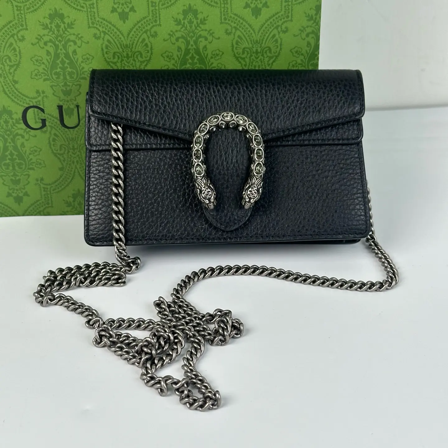 Pre-owned GUCCI Balck Leather Small Bag TK0184 CC0170