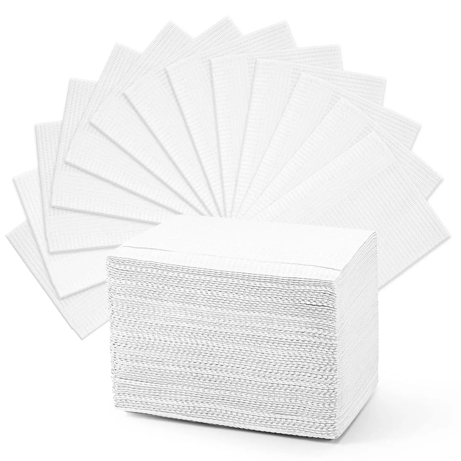 3-Ply Disposable Paper Dental Bibs, Waterproof Patient Napkins (13x18in White) - Tattoo Safe for Dentists, Salon, Dental Trays Covers, Facial