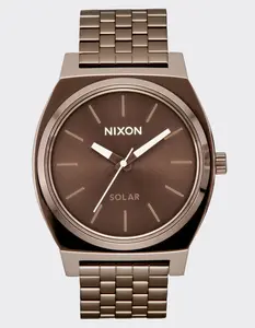 NIXON  Mens Time Teller Solar Watch, Chocolate