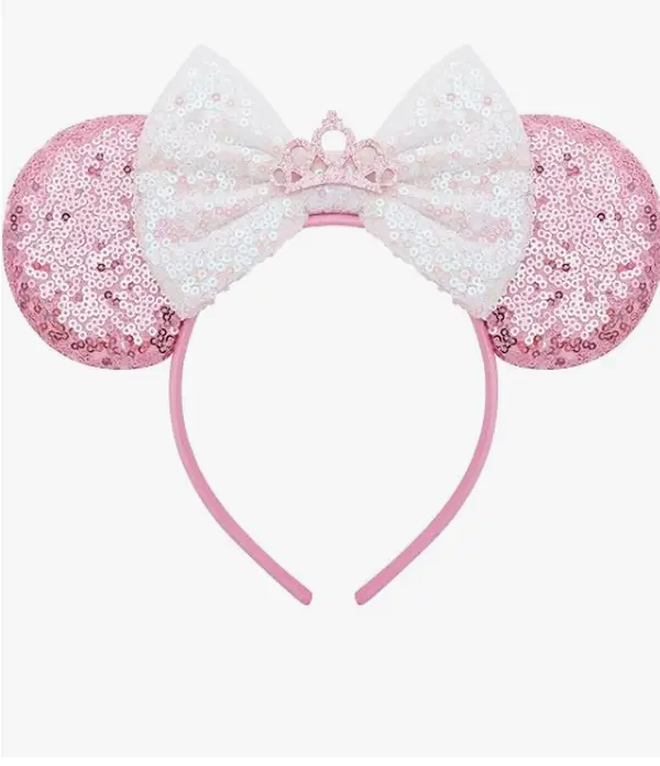 ODOCARE Handmade Mouse Ears Headband for Women and Ladies, Polka Dot Bow Minnie Ears Costume Accessories