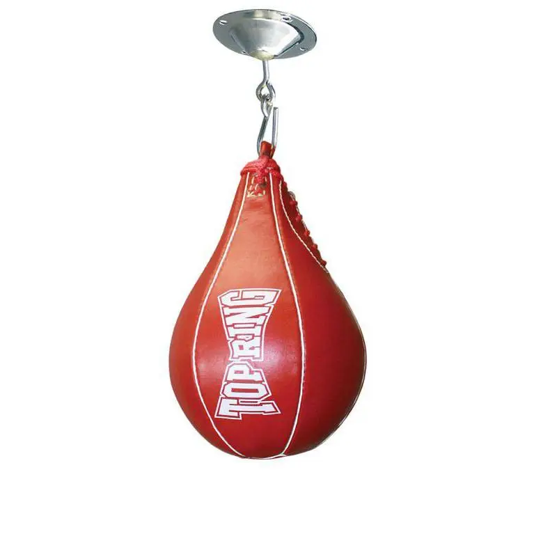 20 In Leather Red Top Ring Speed Bag, TR 444 Model, with Swivel Hook for Gym Training & Outdoor Sports