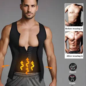 1PC Men's Waist Trainer Vest - Sauna Effect & Abdominal Control, Compression Shapewear with Zipper, Slimming Abdominal Support, Ideal for Workouts & Daily Wear Fabric Leather Menswear Clothes Corset Festival Fitness Halloween Polyester Nightwear Socks