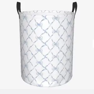 Blue Ribbon Organiser Laundry Basket with Printed Design