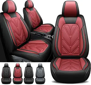 Arespark 5 Seats Car Seat Covers Full Set Waterproof Nappa Leather 40/60 Spilt Bench Cover Universal For Nissan /Honda /Civic /CRV /Hrv /Kia /Sorento /Toyota /Corolla /4Runner /Camry /Hyundai /Mazda (Full Set)