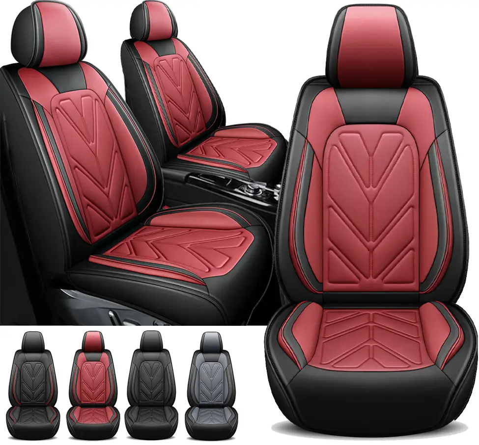 Arespark 5 Seats Car Seat Covers Full Set Waterproof Nappa Leather 40/60 Spilt Bench Cover Universal For Nissan /Honda /Civic /CRV /Hrv /Kia /Sorento