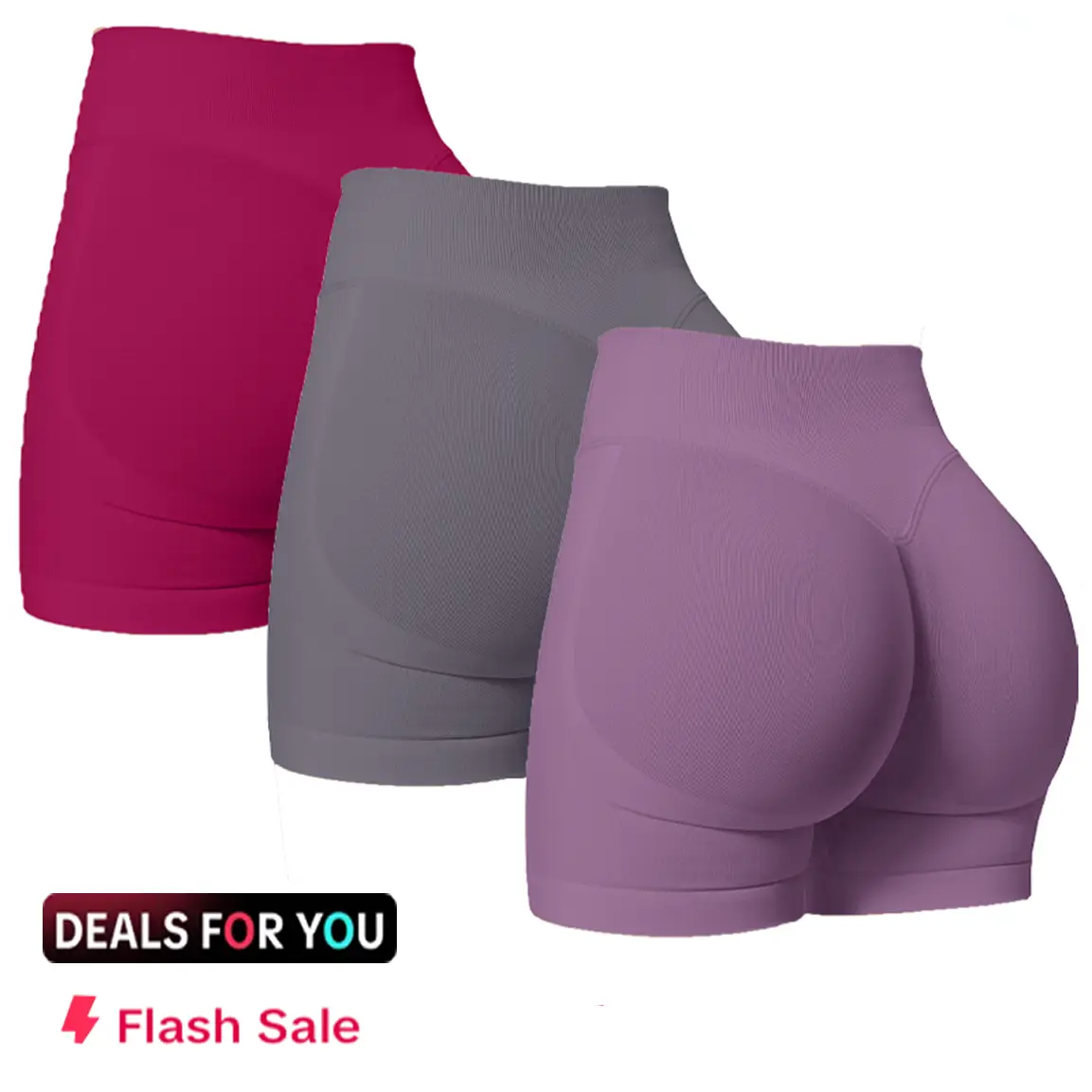 DEEFY Impact Shorts Women Yoga Gym Workout Hidden Scrunch Butt Lifting 4.5" Seamless Shorts