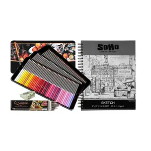 Creative Mark Cezanne Premium Colored Pencils 120 Count Set with Soft Wax Core for Art, Drawing, and Blending – Includes Sharpener, Blenders, and Spiral Pad