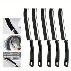 5pcs Heavy-Duty Crevice Cleaning Brushes - Skinny Long Brush Heads with Hard Bristles, Non-Electric Scrub Brushes for Tight Spaces, Grout Lines, Tile, Bathroom, Kitchen - Ideal for Home & Commercial Cleaning, Nonslip Grip Handle, Densely Packed Brist
