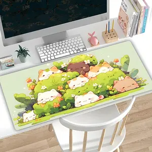 Cat Pattern Extra-Large Gaming Mouse Pad, Rubber Base Non-Slip Washable, Suitable for Esports Computer Desktops