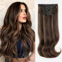 20 inch Medium Brown Mix Caramel Brown 7PCS