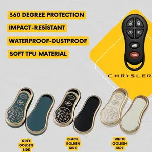 CHRYSLER 6-Button Key Fob Cover for Town & Country, Voyager, Grand Caravan - Tpu Remote Case