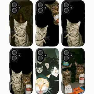 Funny Smoking Cat Phone Case – Cool Vintage Cat Art Aesthetic Design | Quirky Dark Humor Style | Durable Tough Protective Cover | Trendy Gift for Cat Lovers & Art Fans | Compatible With iPhone 11–17