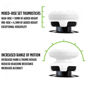 VIDPPLUING Freek Galaxy for PS and Xbox Series X | 2 high performance joysticks | 1 high controller joystick, 1 medium joystick | 1 high joystick, white keycaps thumbstick Console Games ps5 accessories fps cover grip Rubber mouse gift Smartphone