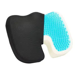VEVOR SeatCushion, Cooling Gel+ Memory Foam Seat Cushion, Pressure-Relief Wheelchair Seat Pad with U-Shaped Cutout Removable Cover, Lightweight and Portable for Travel, Car, Office, Airplane